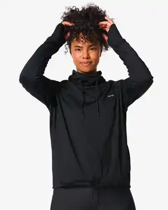 HEMA Hema dames fleece sportshirt zwart (zwart) aanbieding