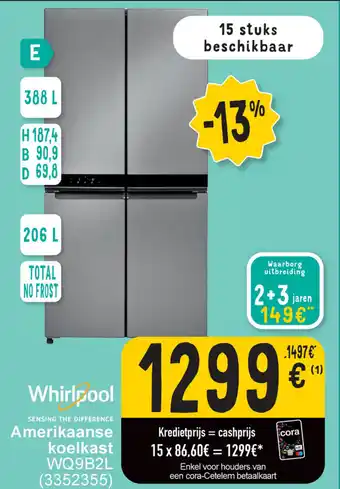 Cora Amerikaanse koelkast aanbieding