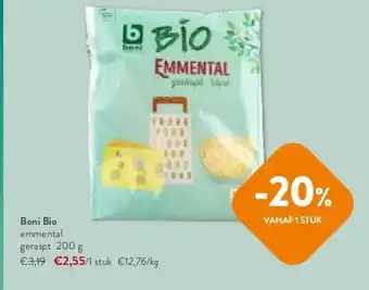 OKay Boni bio emmental geraspt 200 g aanbieding