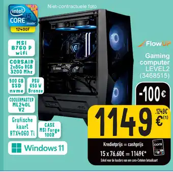Cora Gaming computer LEVEL2 aanbieding