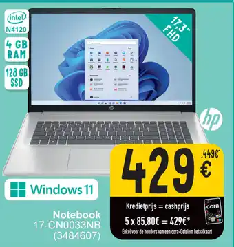 Cora Notebook 17-CN0033NB (3484607) aanbieding