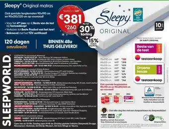 Sleepworld Sleepy original matras aanbieding