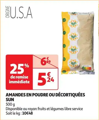AMANDES EN POUDRE OU DÉCORTIQUÉES SUN 500 g