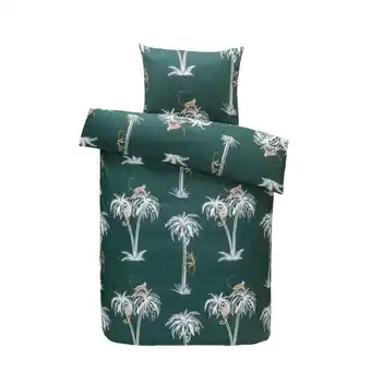 Leen Bakker Comfort dekbedovertrek nya palmbomen - groen - 140x200/220 cm aanbieding