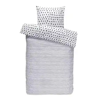Leen Bakker Comfort dekbedovertrek dany - zwart/wit - 140x200/220 cm aanbieding