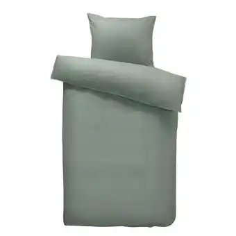Leen Bakker Comfort dekbedovertrek jorrit effen - groen - 140x200/220 cm aanbieding