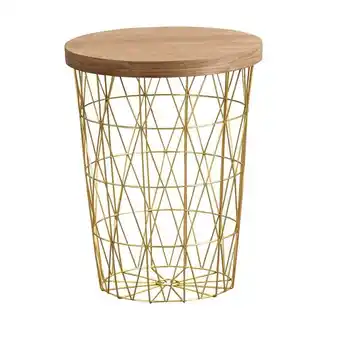 Leen Bakker Bijzettafel kyoto - goudkleur - 46,5xø36 cm aanbieding