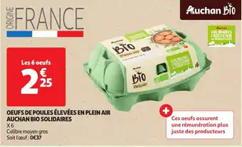 Auchan OEUFS DE POULES ÉLEVÉES EN PLEIN AIR aanbieding