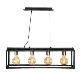 Leen Bakker Hanglamp casper x4 - zwart - 120x75x29 cm aanbieding