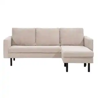 Leen Bakker Hoeksalon colette - ribstof - taupe aanbieding
