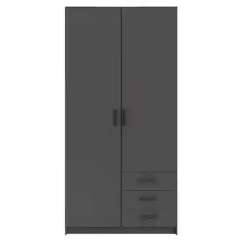 Leen Bakker Kleerkast sprint 2-deurs - antracietkleur - 200x98,5x50 cm aanbieding