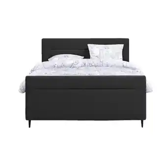 Leen Bakker Umix boxspring op maat rune - stof zwart - 140x200 cm aanbieding
