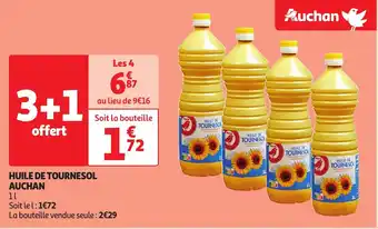 Auchan HUILE DE TOURNESOL 1 l aanbieding