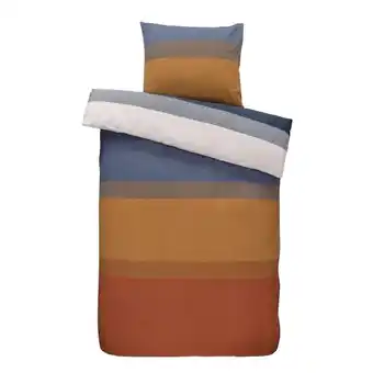 Leen Bakker Comfort dekbedovertrek bruce - blauw/cognackleur - 140x200/220 cm aanbieding