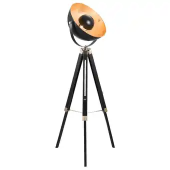 Leen Bakker Vloerlamp brugge - goudkleurig/zwart - 155 cm aanbieding