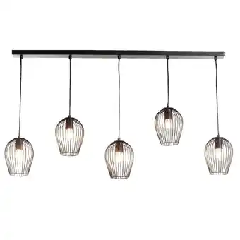 Hanglamp lagos - mat zwart - 5 lampen