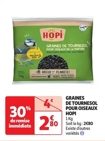 Auchan GRAINES DE TOURNESOL POUR OISEAUX HOPI 1 Kg aanbieding
