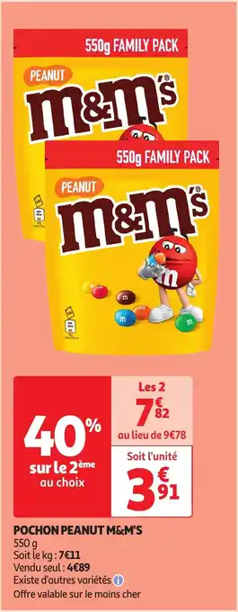 Auchan POCHON PEANUT M&M'S 550 g aanbieding