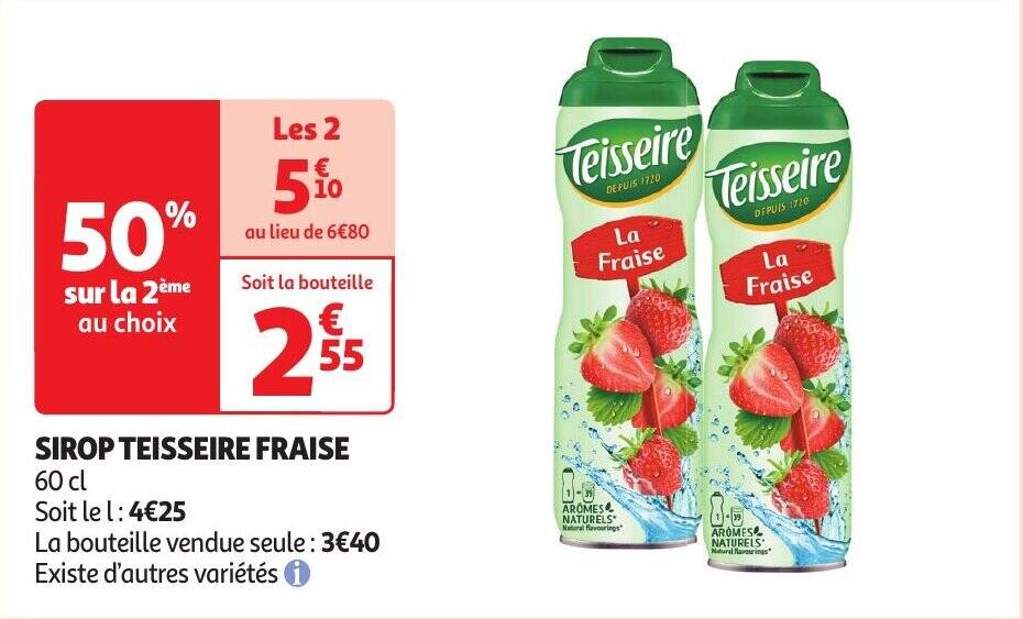 Sirop Teisseire Fraise 60 Cl Promotie Bij Auchan