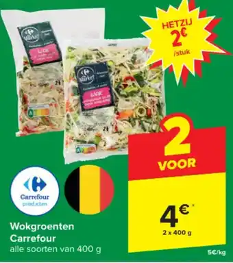 Carrefour Wokgroenten 2 x 400 g aanbieding