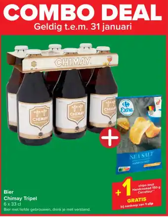 Carrefour Bier Chimay Tripel 6 x 33 cl aanbieding