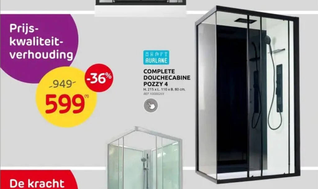 COMPLETE DOUCHECABINE POZZY 4 promotie bij Brico