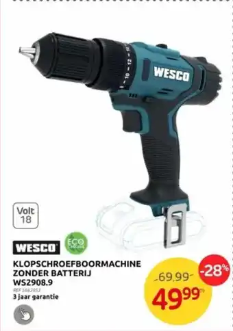 Brico KLOPSCHROEFBOORMACHINE ZONDER BATTERIJ aanbieding