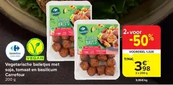 Carrefour Market Vegetarische balletjes met soja, tomaat en basilicum Carrefour 2 x 200 g aanbieding