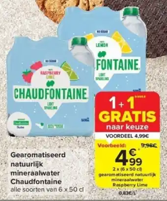 Carrefour Market Gearomatiseerd natuurlijk mineraalwater Chaudfontaine 2 x (6 x 50 cl) aanbieding