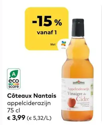 Bio Planet Côteaux Nantais appelciderazijn 75 cl aanbieding