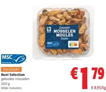 Colruyt Boni selection gekookte mosselen 200 g aanbieding