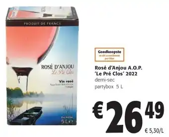 Colruyt Rosé d'anjou a.o.p. 'le pré clos' 2022 aanbieding
