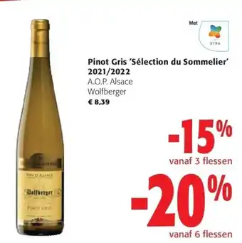 Colruyt Pinot gris 'sélection du sommelier' 2021/2022 aanbieding