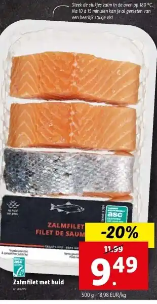 Lidl Zalmfilet met huid aanbieding