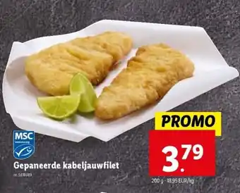 Lidl Gepaneerde kabeljauwfilet aanbieding