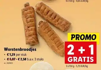 Lidl Worstenbroodjes aanbieding