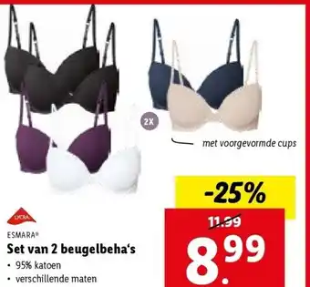 Lidl Set van 2 beugelbeha‘s aanbieding