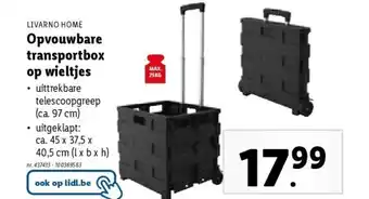 Lidl Opvouwbare transportbox op wieltjes aanbieding
