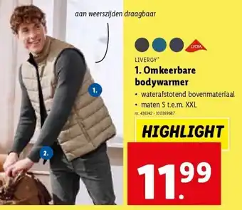 Lidl Omkeerbare bodywarmer aanbieding