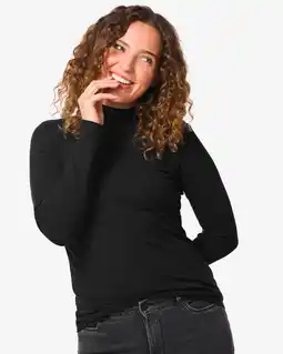 Hema dames shirt chelsea met ribbels zwart (zwart)