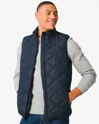 HEMA Hema heren bodywarmer doorgestikt blauw (blauw) aanbieding
