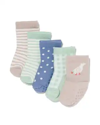 HEMA Hema baby sokken met bamboe - 5 paar beige (beige) aanbieding