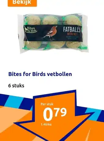 Action Bites for Birds vetbollen 6 stuks aanbieding