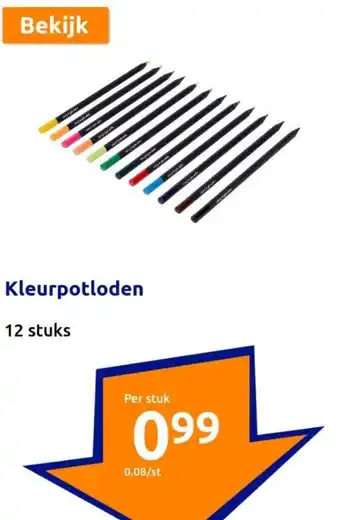 Action Kleurpotloden 12 stuks aanbieding