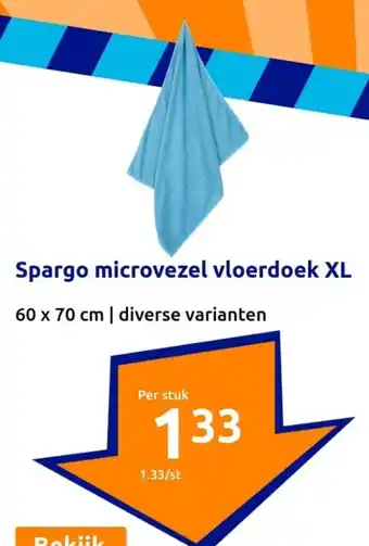 Action Spargo microvezel vloerdoek XL 60 x 70cm aanbieding
