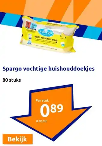 Action Spargo vochtige huishouddoekjes 80 stuks aanbieding