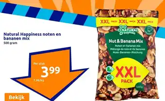 Action Natural Happiness noten en bananen mix 500gram aanbieding