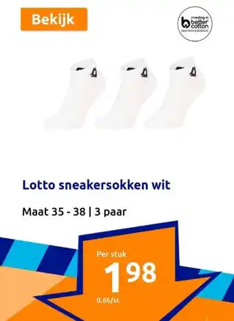 Action Lotto sneakersokken wit aanbieding