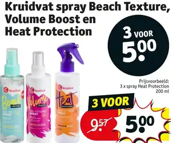 Kruidvat Kruidvat spray Beach Texture, Volume Boost en Heat Protection aanbieding