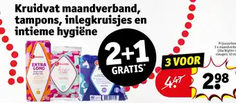Kruidvat Kruidvat maandverband, tampons, inlegkruisjes en intieme hygiëne aanbieding